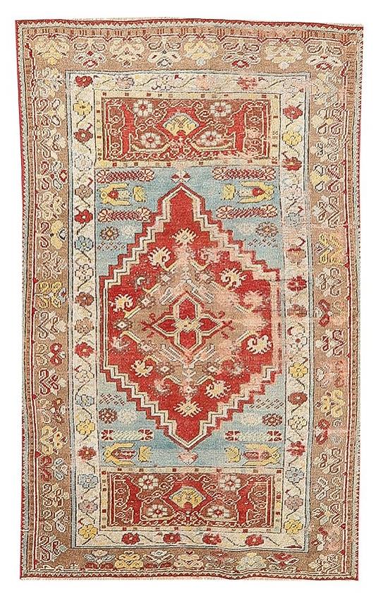 Small Distressed Vintage Turkish Rug - 2`11'' x 4`11''