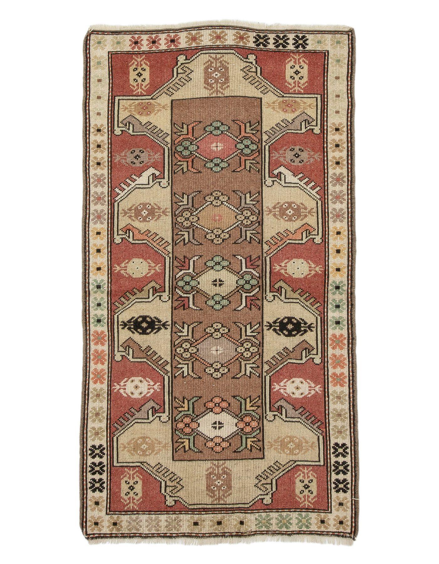 Small Vintage Turkish Milas Rug - 2`8'' x 4`11''
