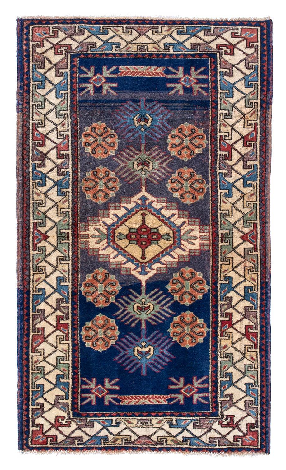 Small Vintage Turkish Wool Rug - 3`6'' x 6`1''