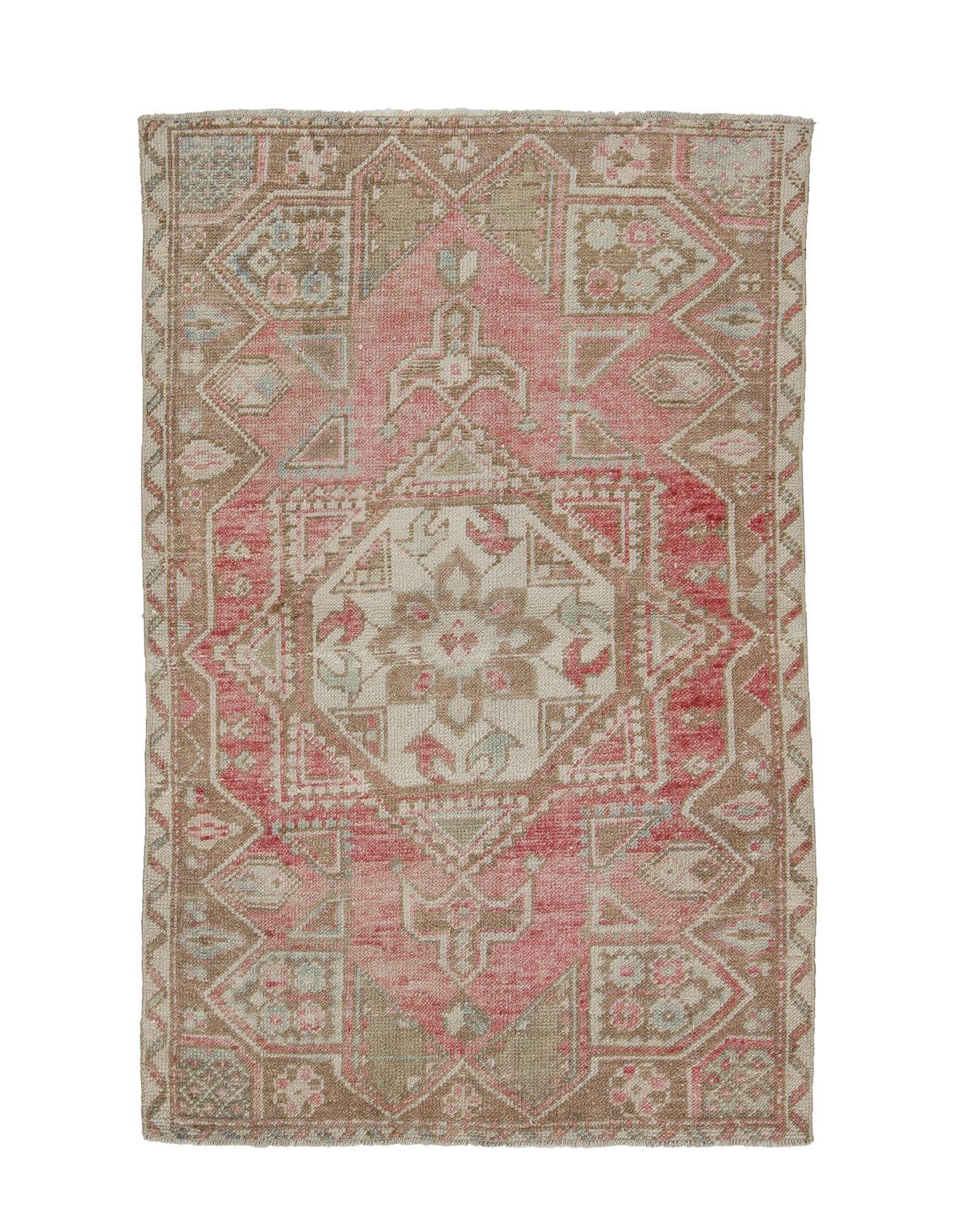 Small Vintage Washed Out Turkish Rug - 3`8'' x 5`8''