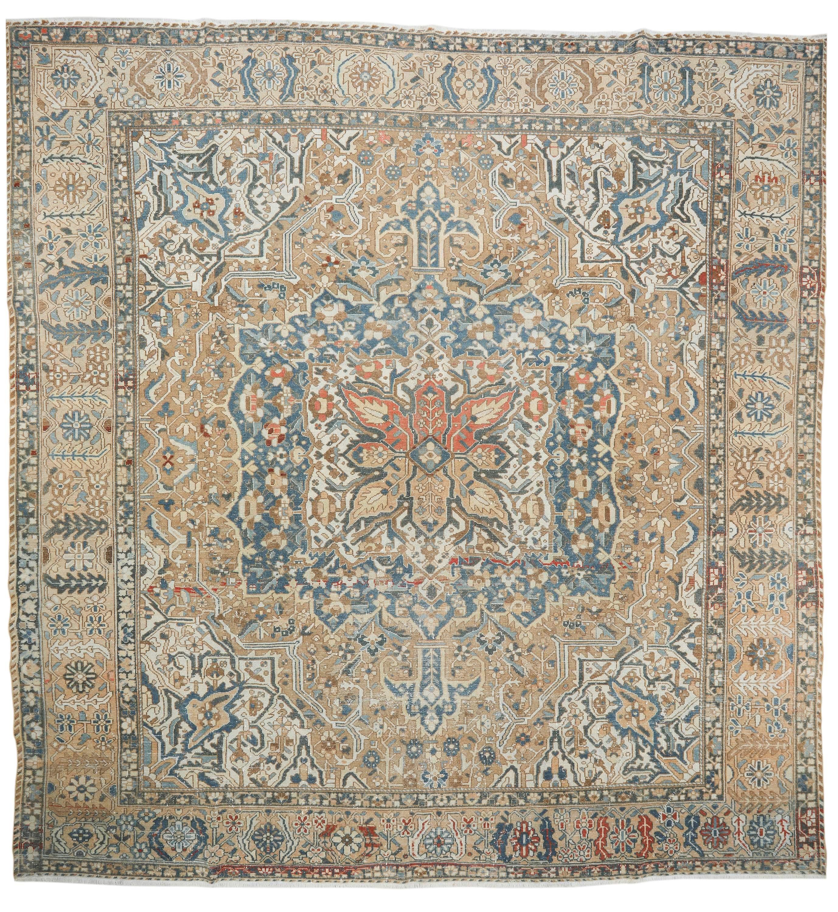 Square Vintage Washed Out Bakhtiyari Rug - 12`2'' x 12`10''