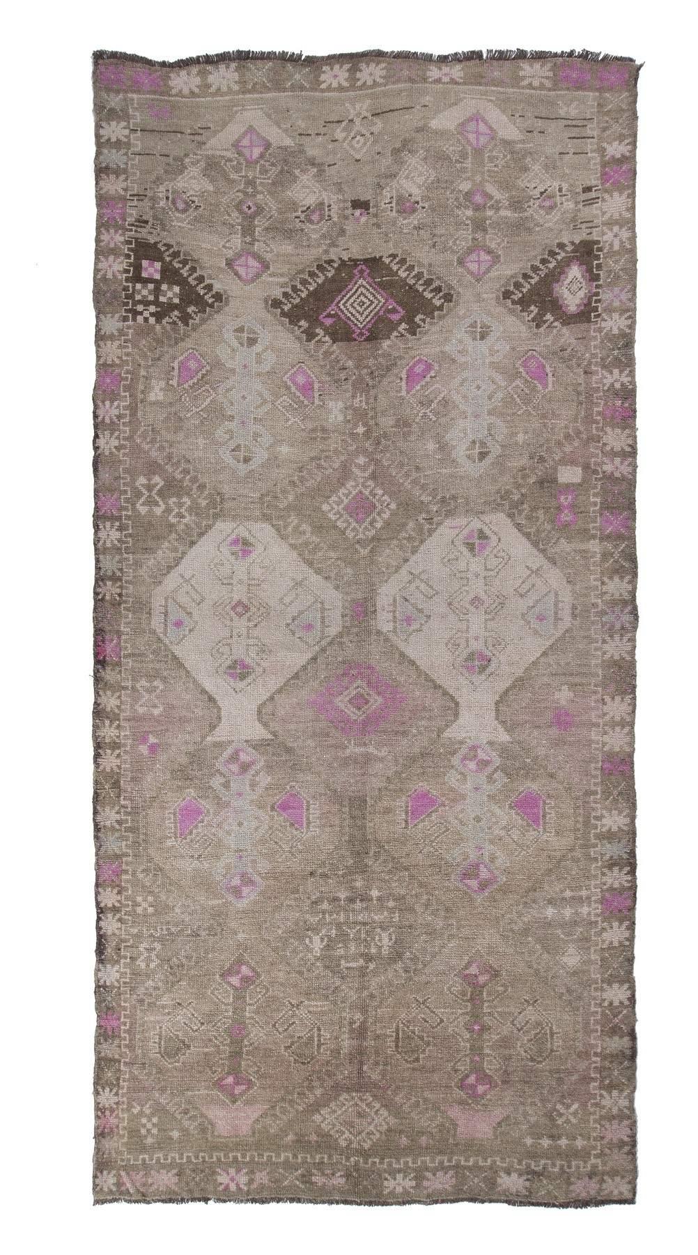 Unique Vintage Decorative Turkish Wool Rug