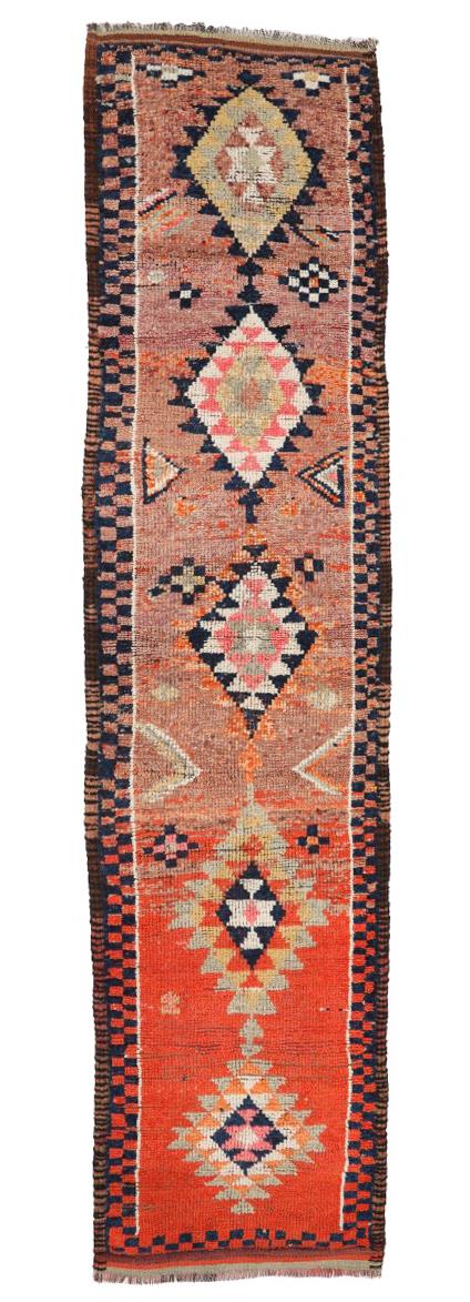 Unique Vintage Runner Rug - 2`10'' x 12`5''