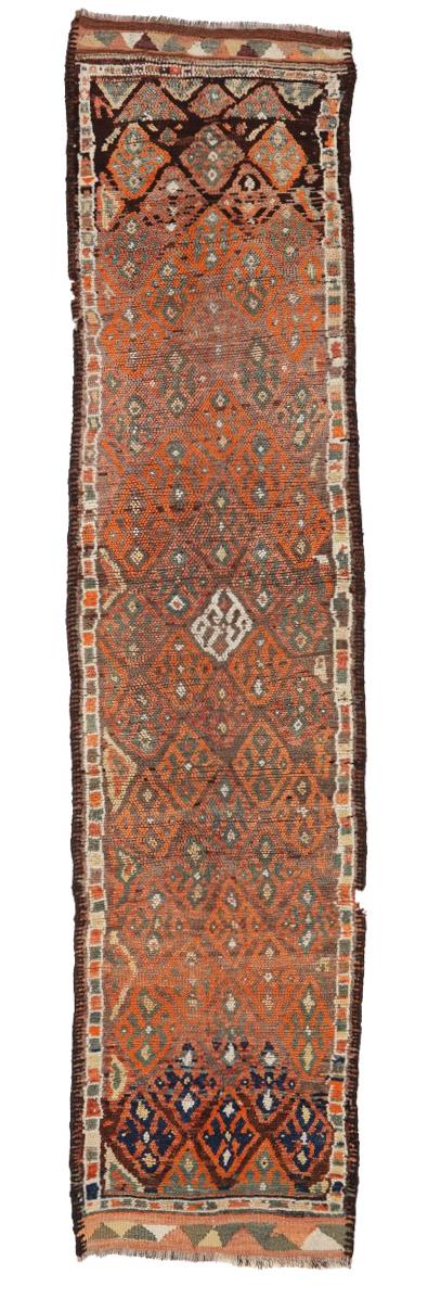 Unique Vintage Runner Rug - 2`10'' x 12`8''