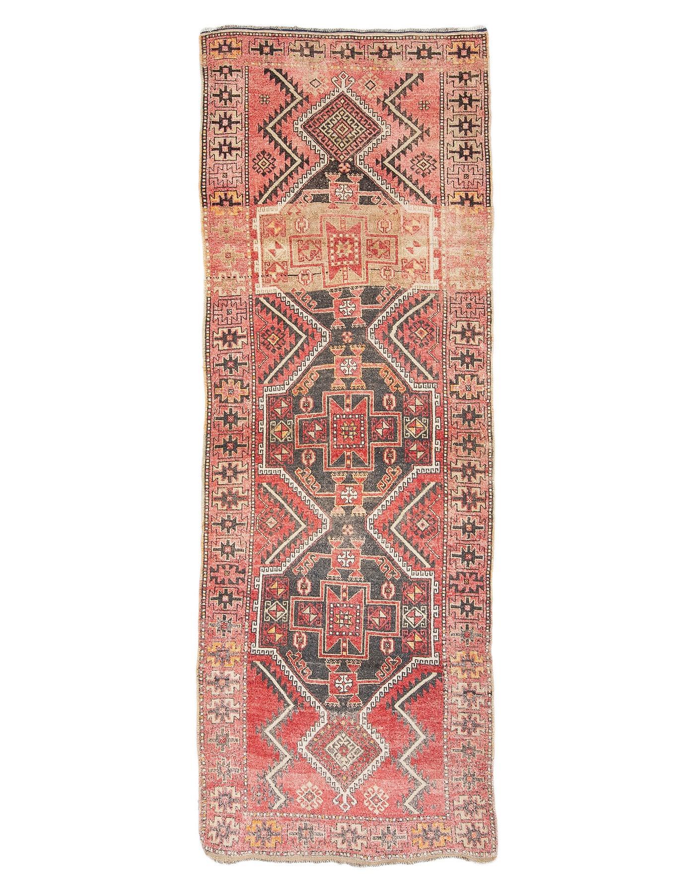 Unique Vintage Turkish Wool Runner - 3`5'' x 9`9''