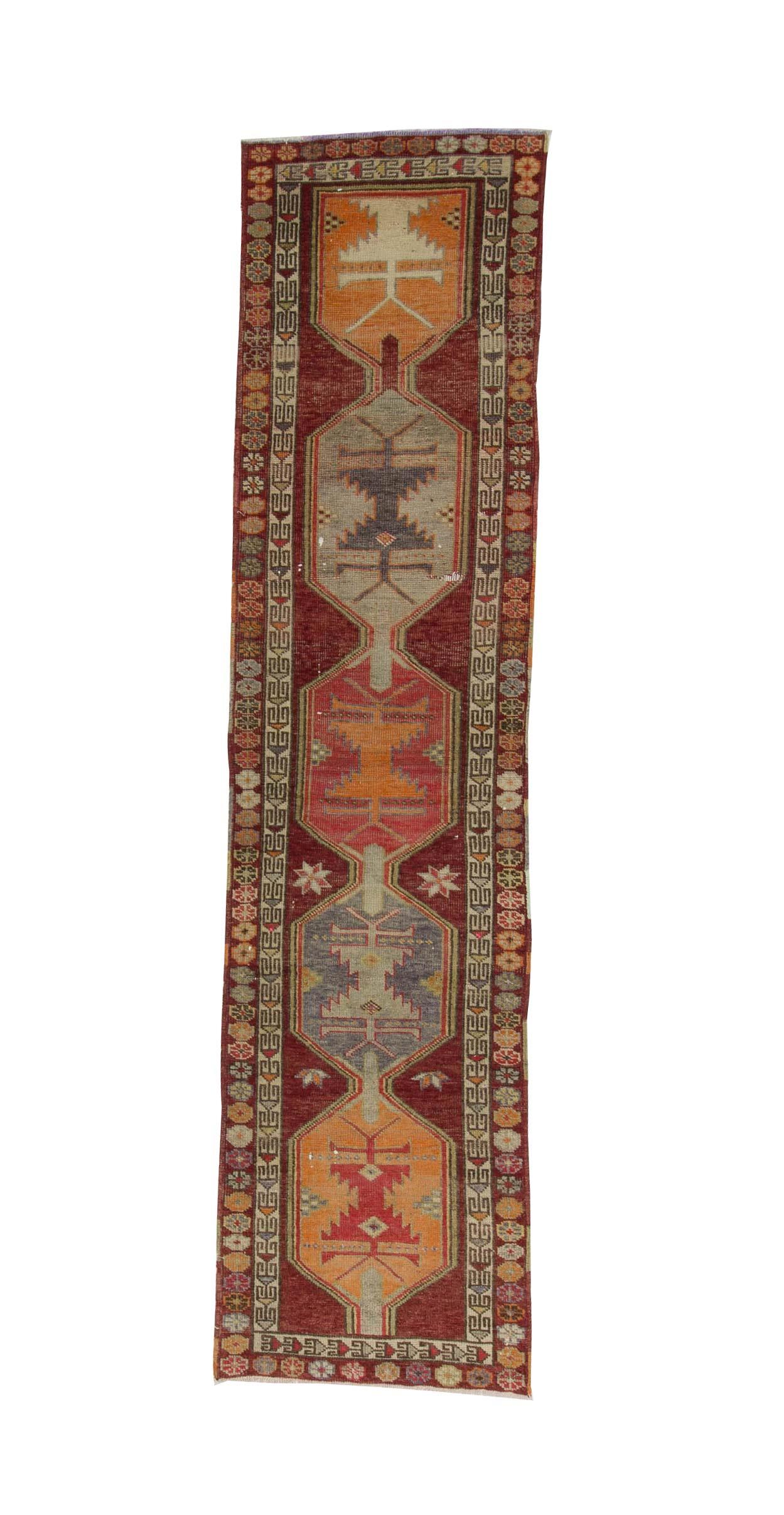 Vintage Decorative Herki Runner Rug
