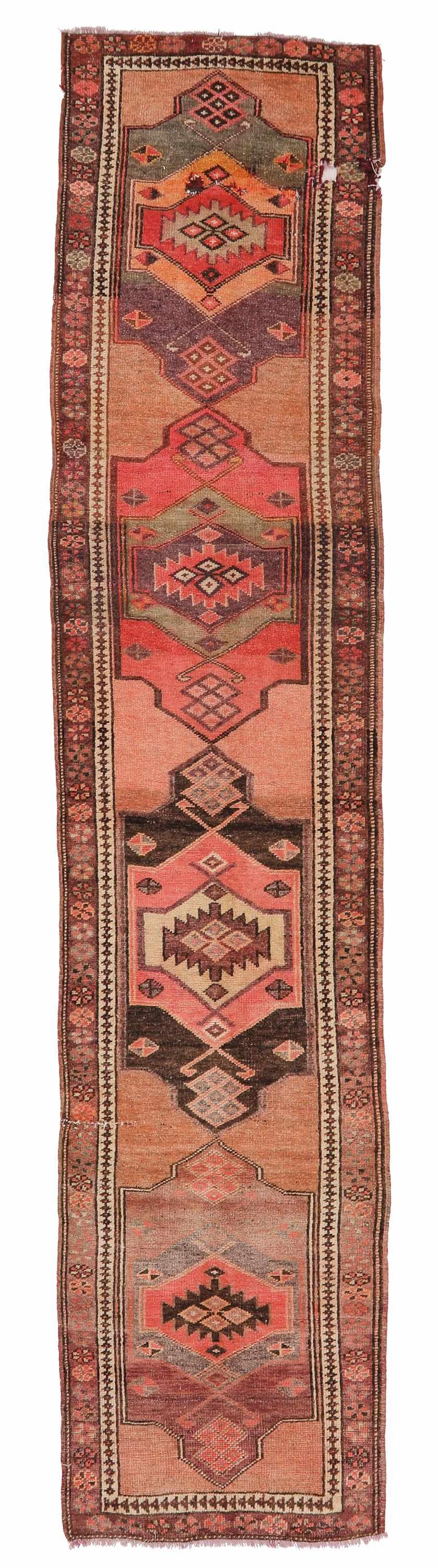 Vintage Decorative Herki Runner Rug - 2`11'' x 12`2''