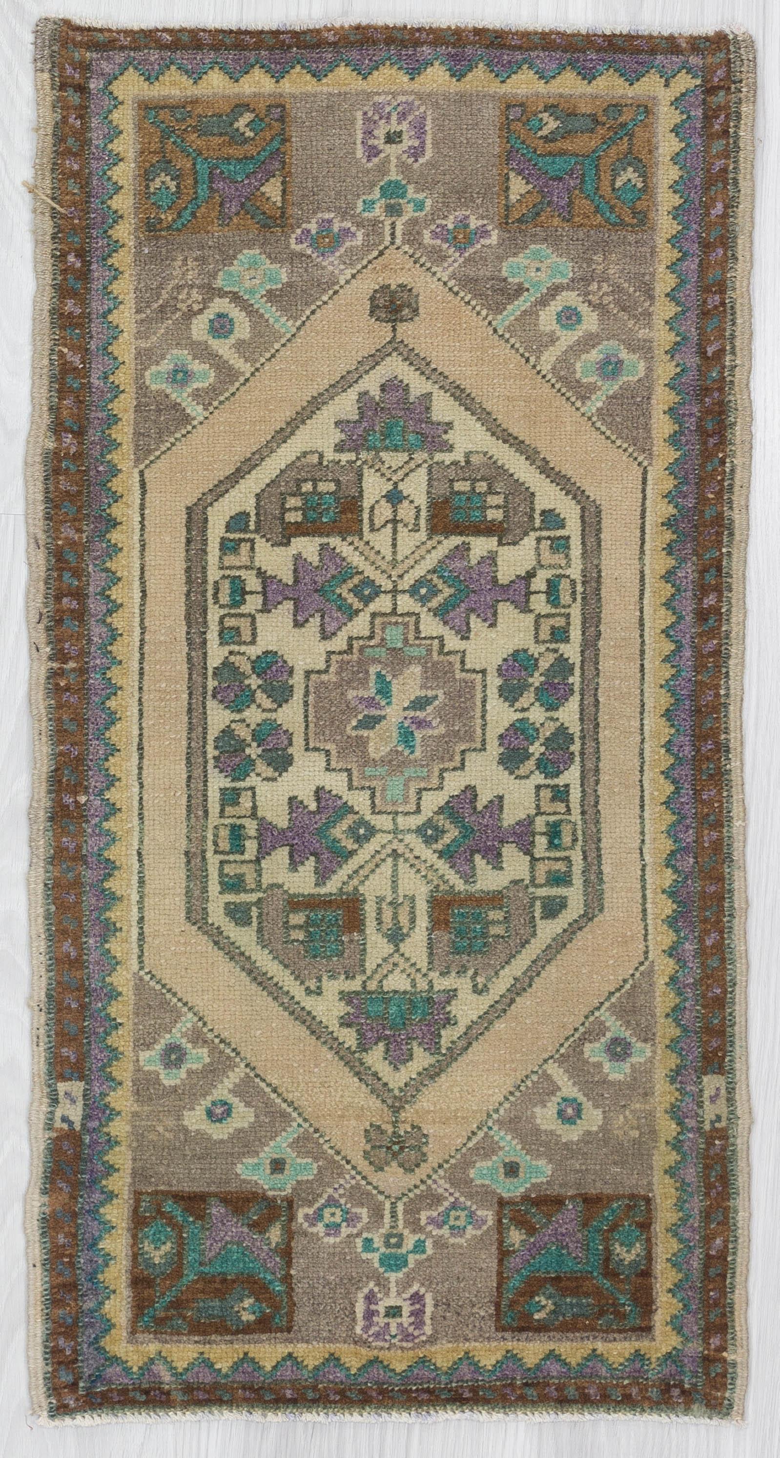 Vintage Decorative Mini Turkish Carpet