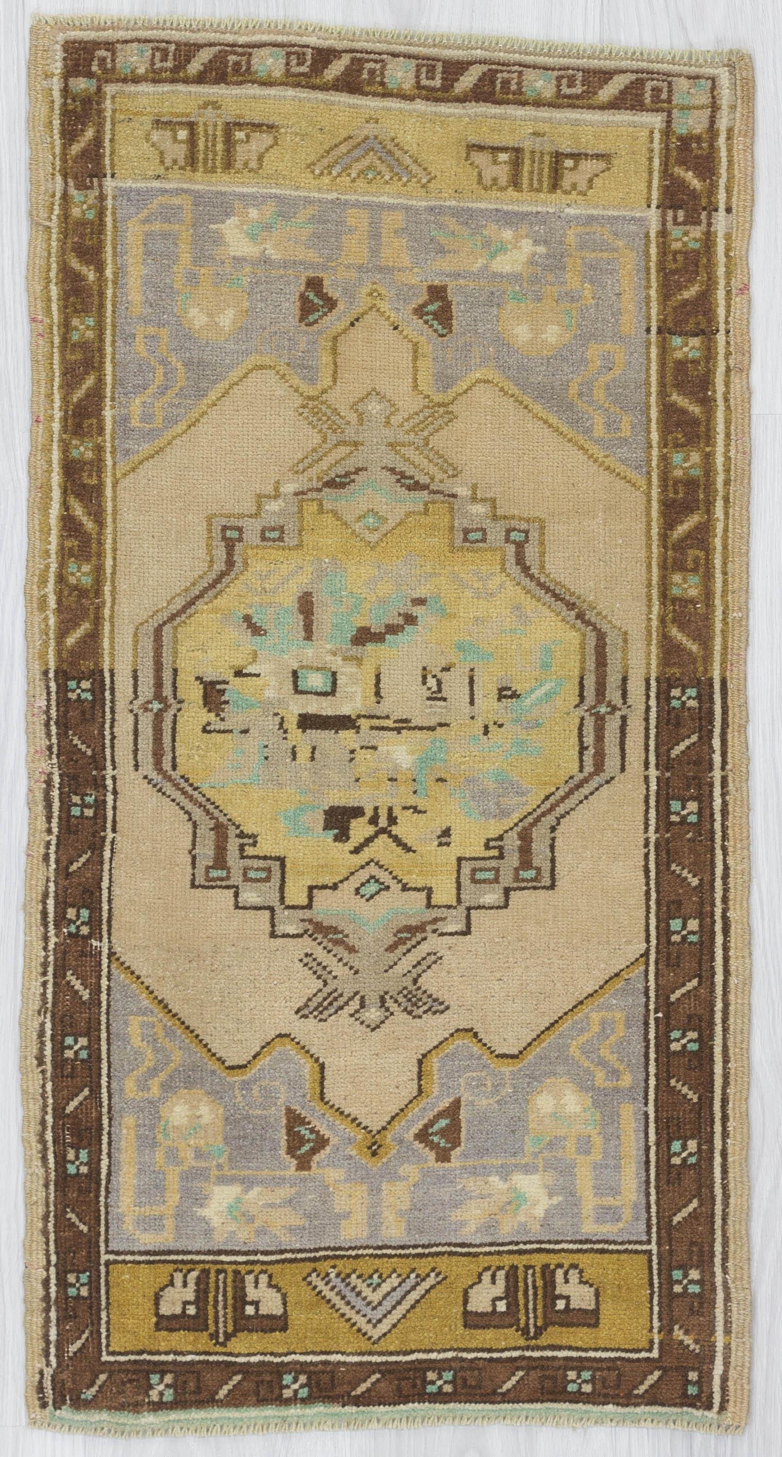 Vintage Decorative Mini Turkish Carpet