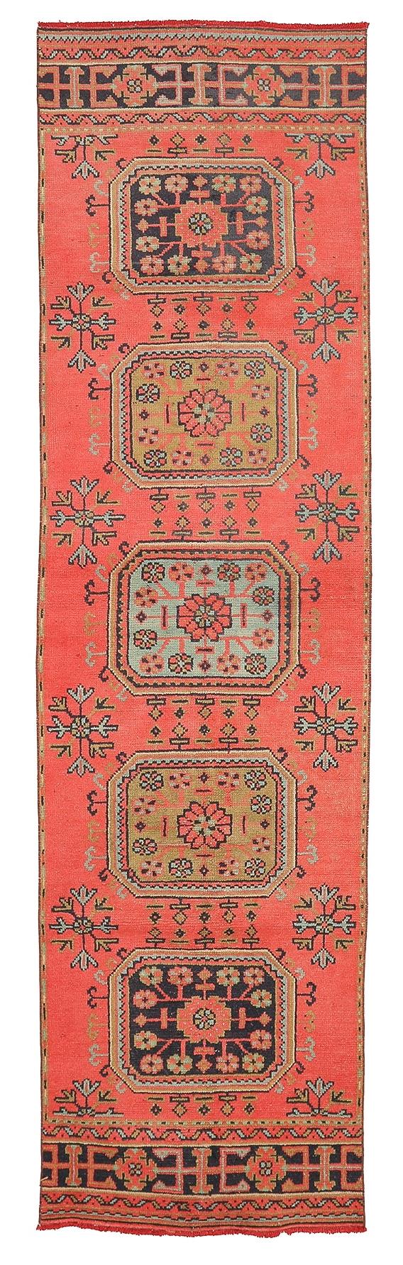 Vintage Decorative Oushak Runner Rug - 2`11'' x 11`9''