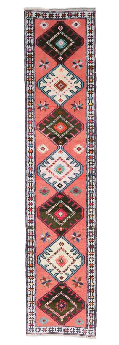 Vintage Decorative Runner Rug - 2`7'' x 11`3''
