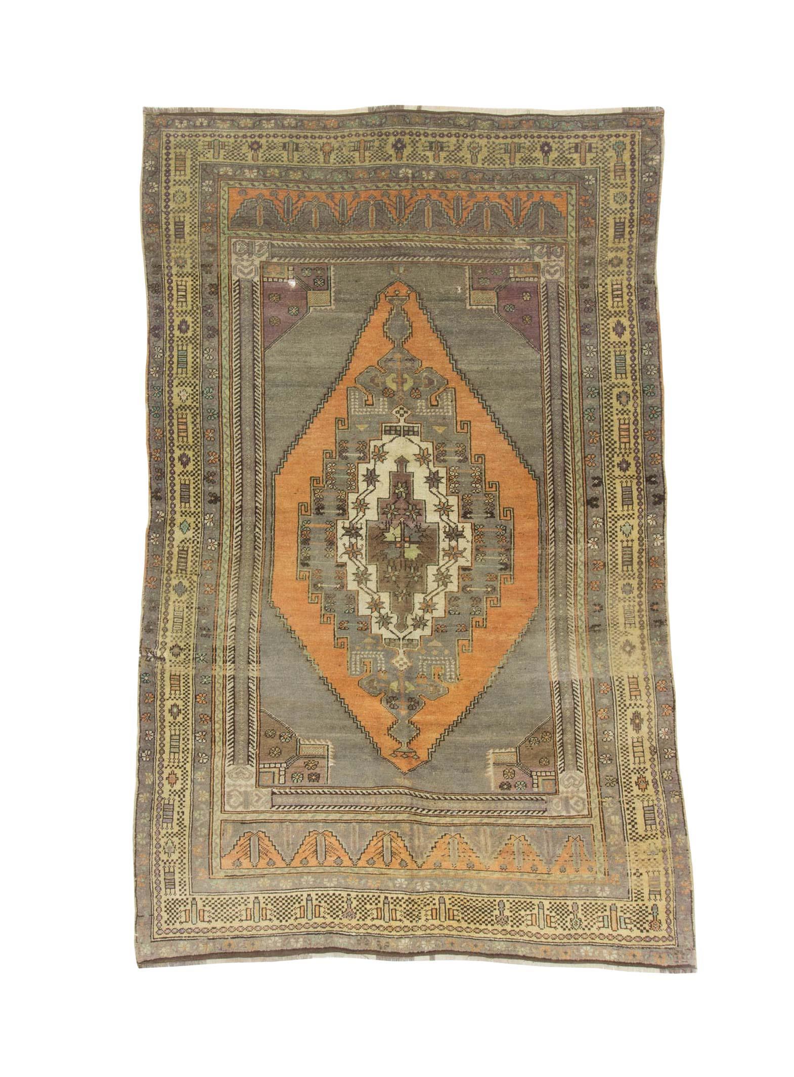 Vintage Decorative Turkish Anatolian Rug