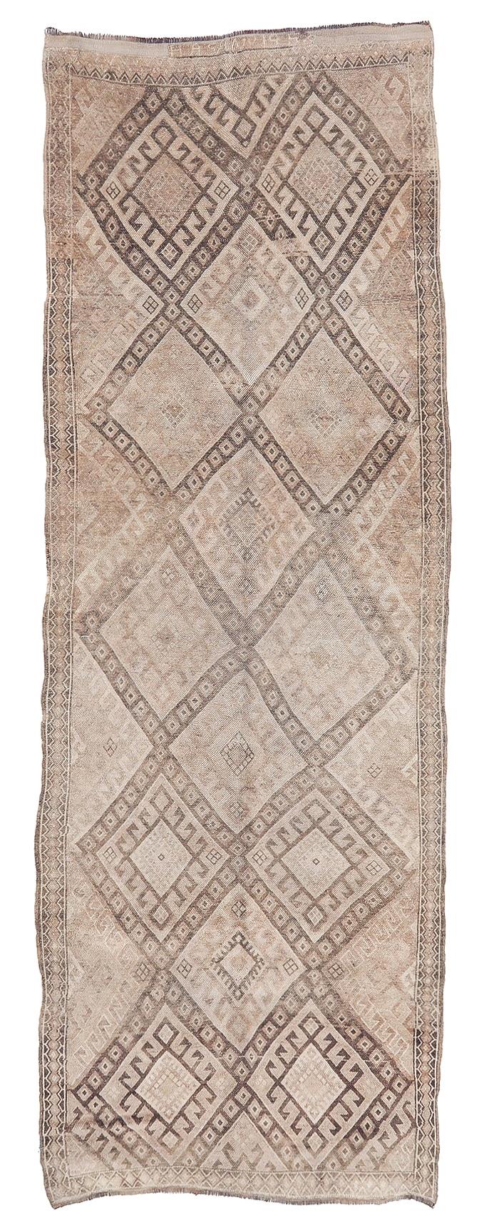 Vintage Decorative Turkish Kars Rug - 4`8'' x 14`3''