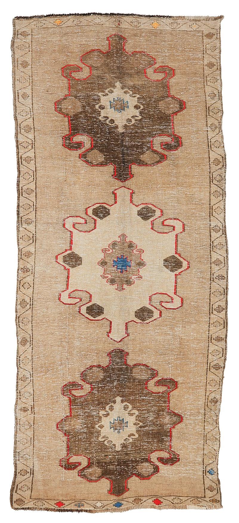 Vintage Decorative Turkish Kars Rug - 5`4'' x 14`1''