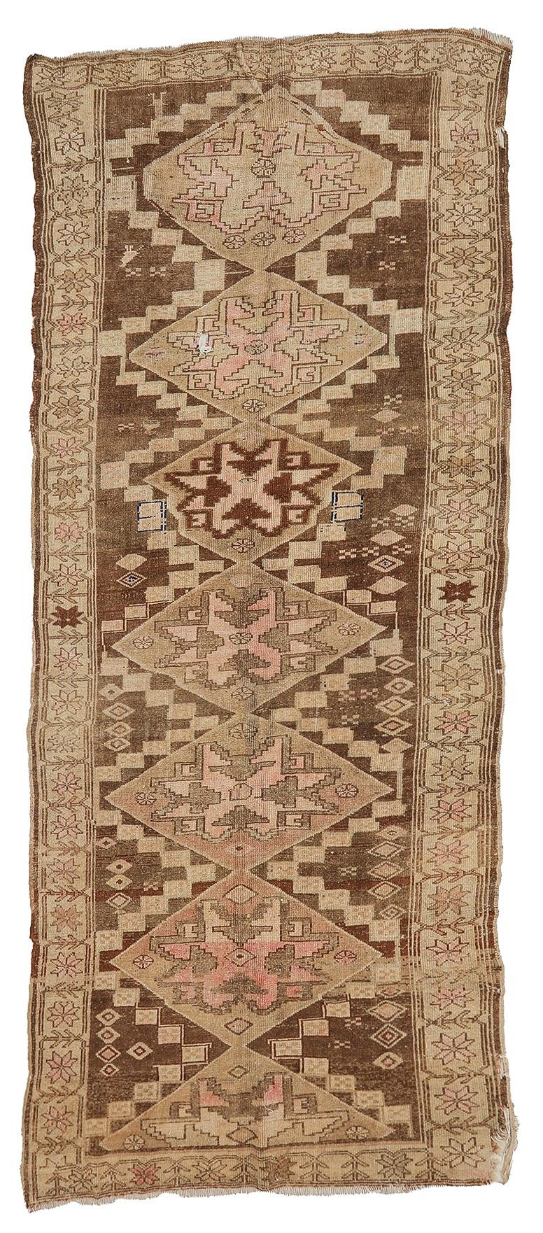 Vintage Decorative Turkish Kars Ru - 5`6'' x 13`9''