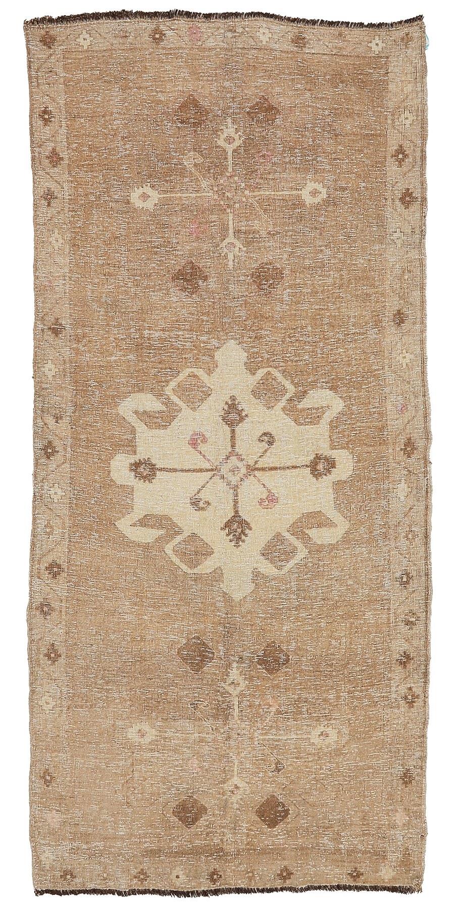 Vintage Decorative Turkish Kars Rug - 4`9'' x 11`1''