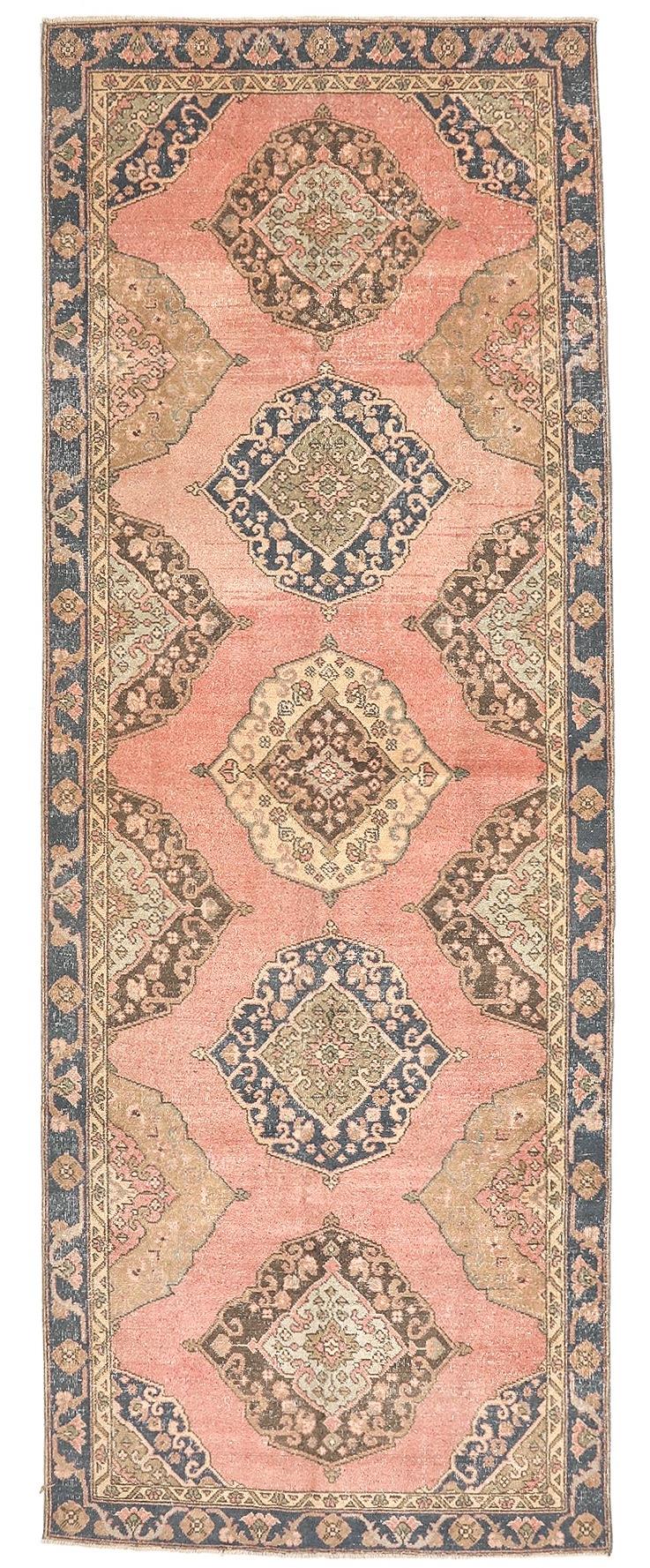 Vintage Decorative Turkish Konya Rug - 4`6'' x 12`4''