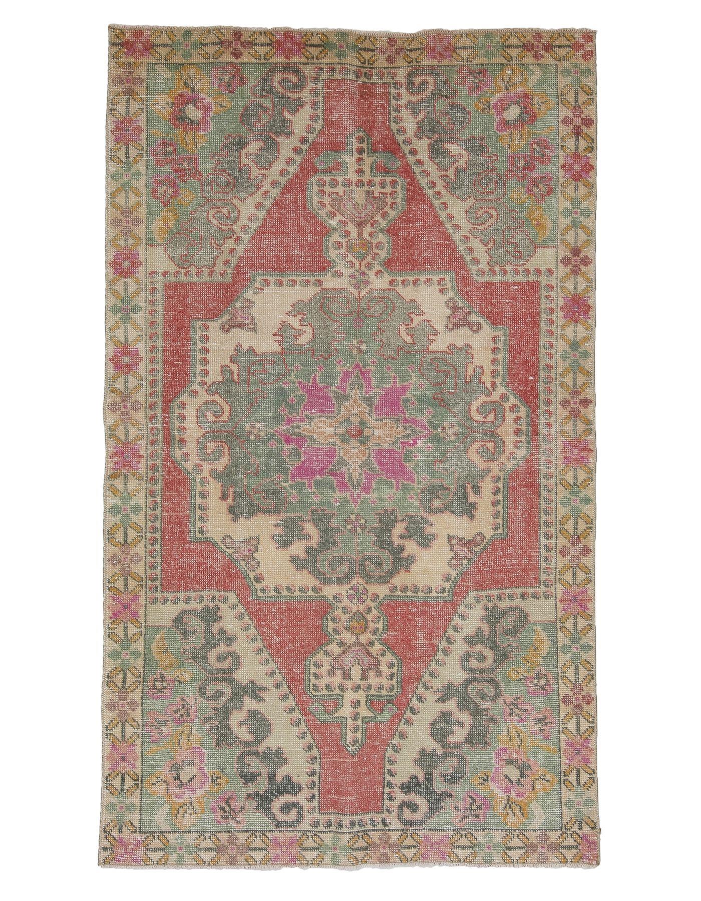 Vintage Decorative Turkish Rug - 3`11'' x 6`9''