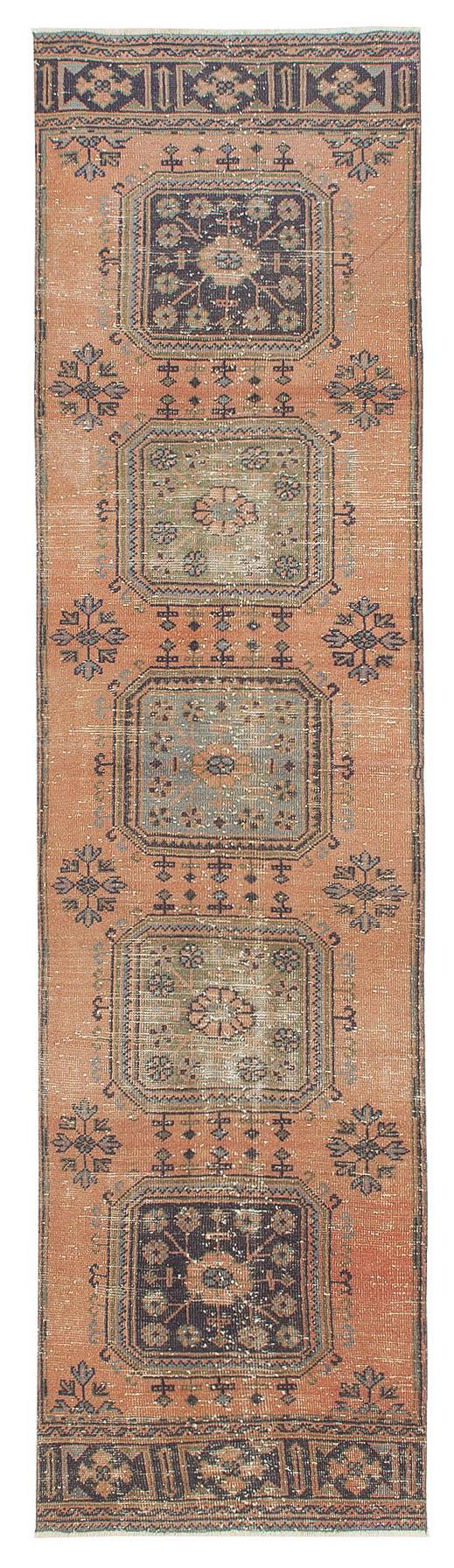 Vintage Decorative Turkish Runner Rug - 2`11'' x 11`8''