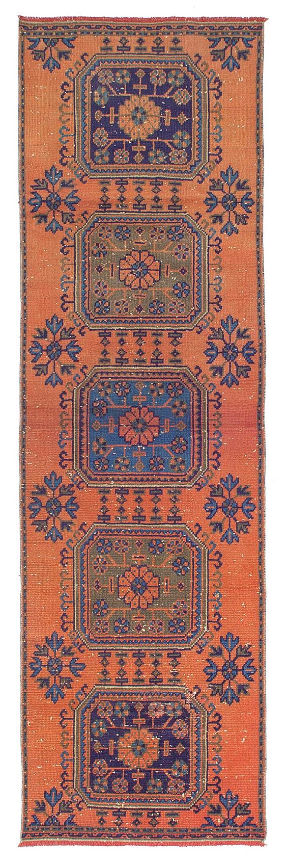Vintage Decorative Turkish Runner Rug - 3`0'' x 10`2''