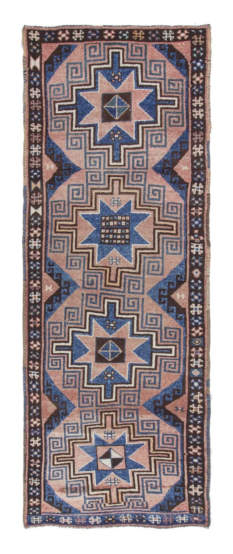 Vintage Decorative Turkish Runner Rug