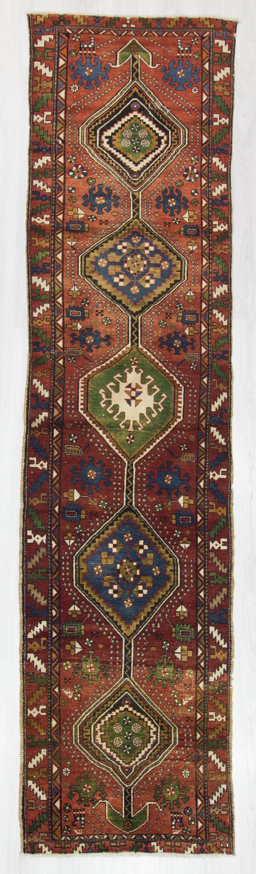 Vintage Decorative Turkish Runner Rug