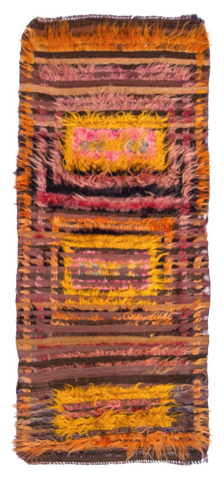 Vintage Decorative Turkish Tulu Rug - 3`3'' x 7`5''