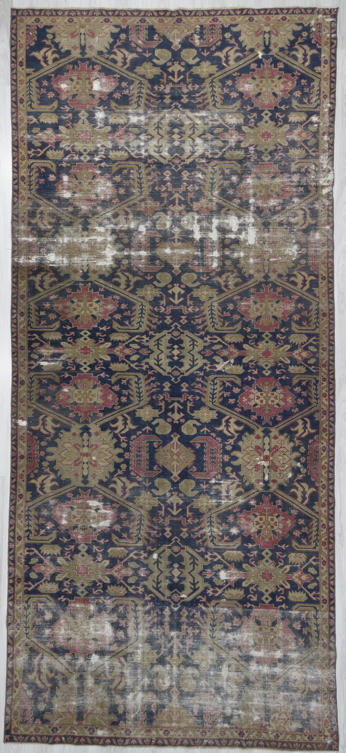 Vintage Distressed Oushak Rug