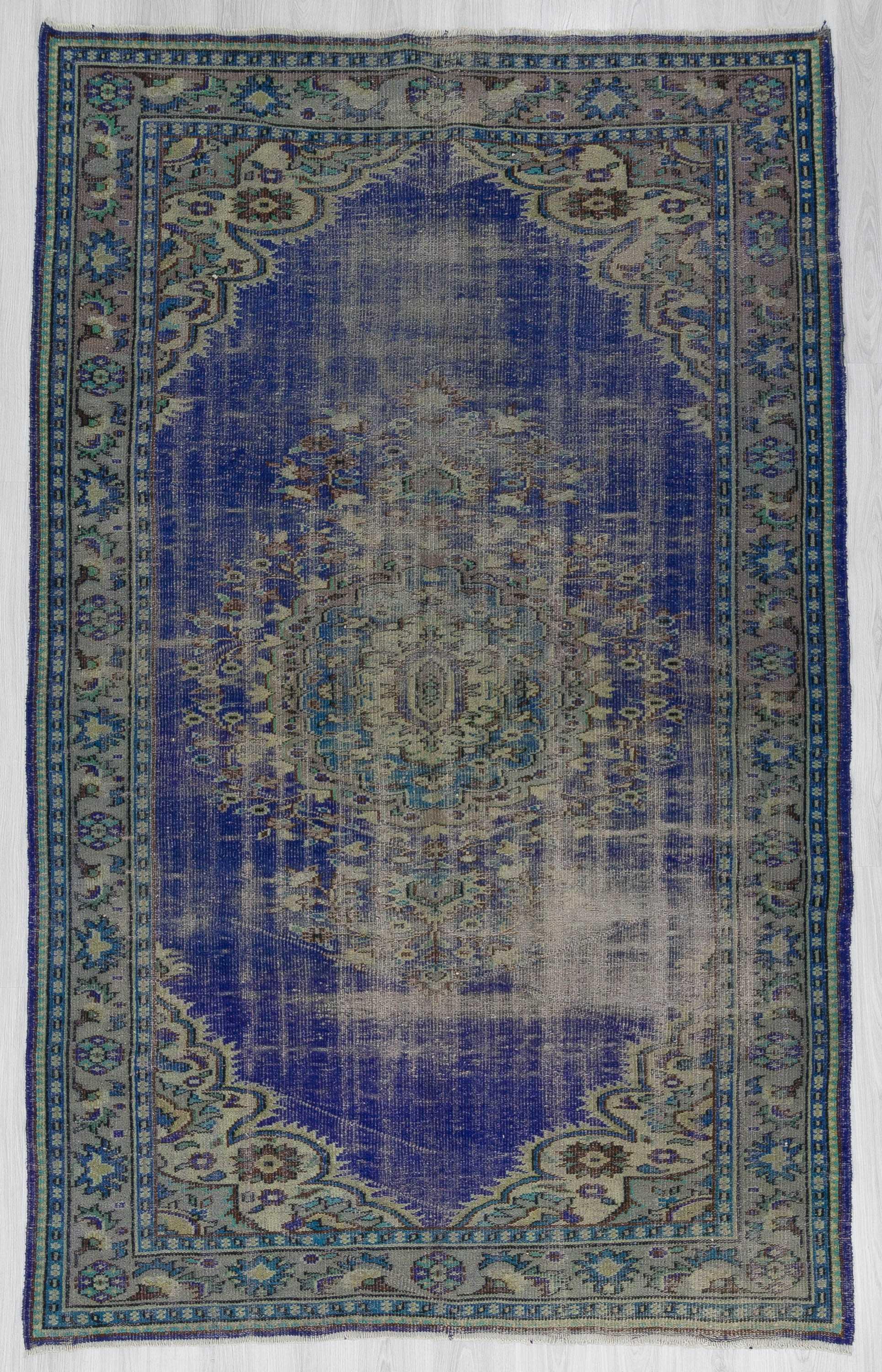 Vintage distressed Turkish area rug