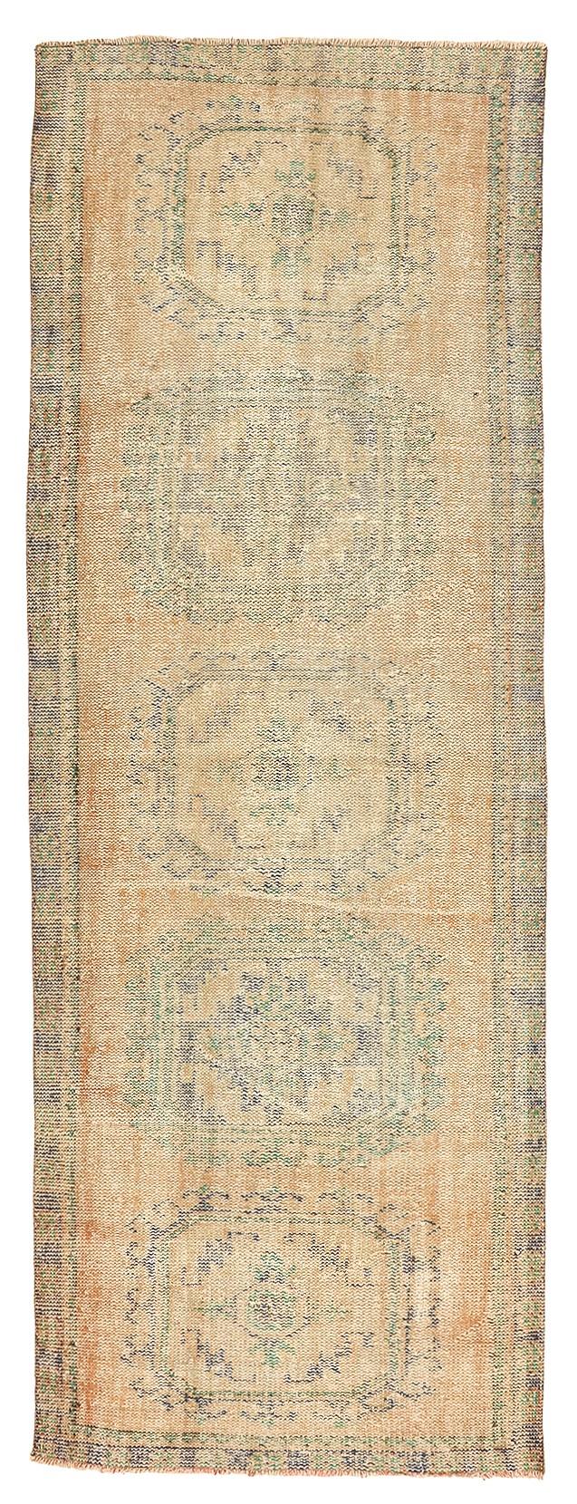 Vintage Distressed Turkish Oushak Rug - 3`11'' x 11`1''