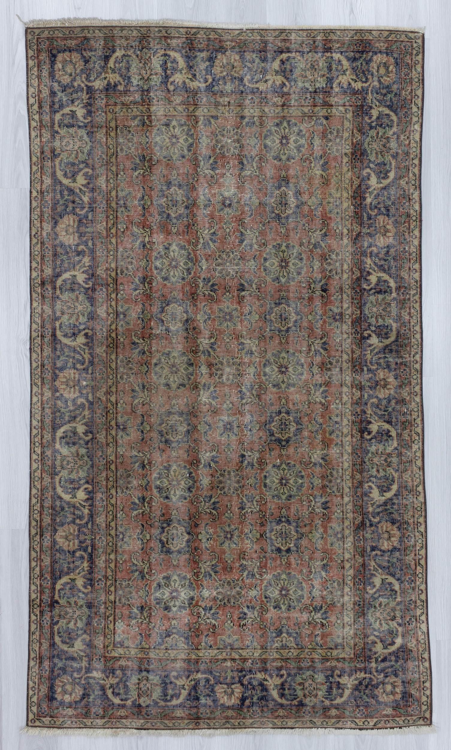 Vintage distressed Turkish rug