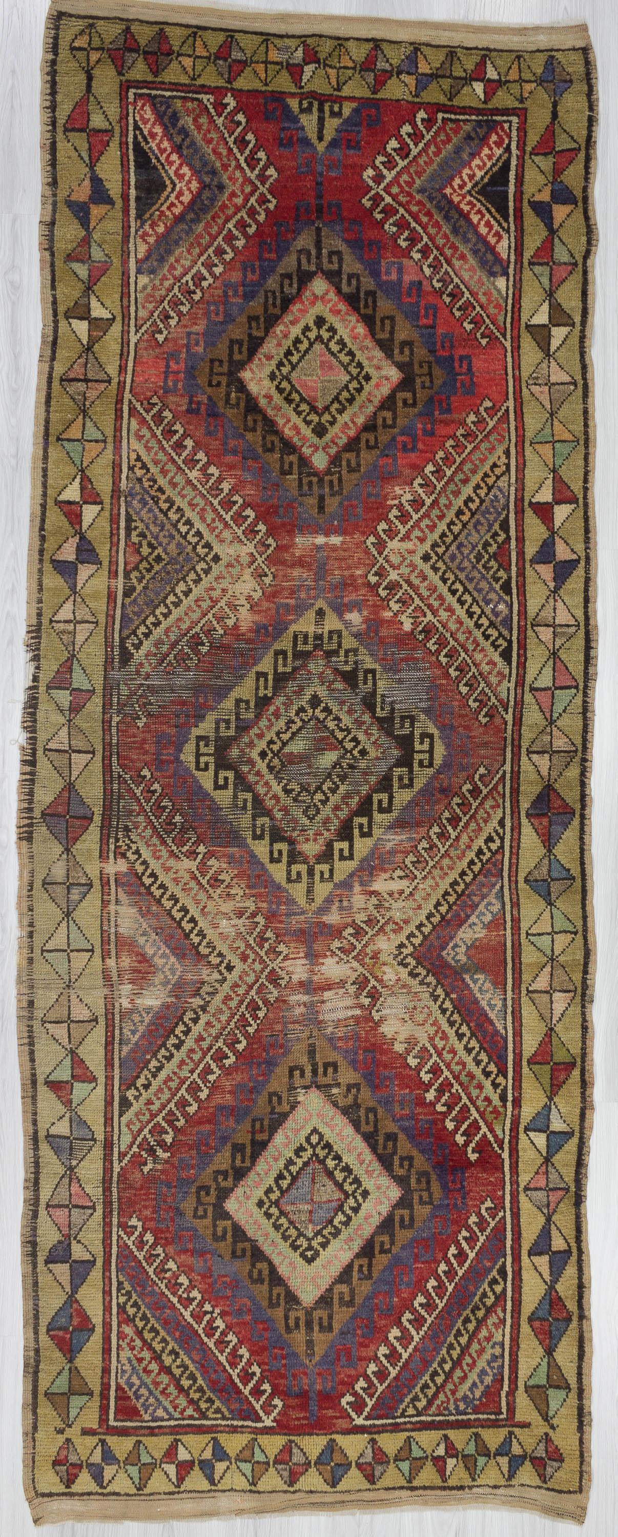 Vintage Distressed,Shabby chic Turkish Konya Rug