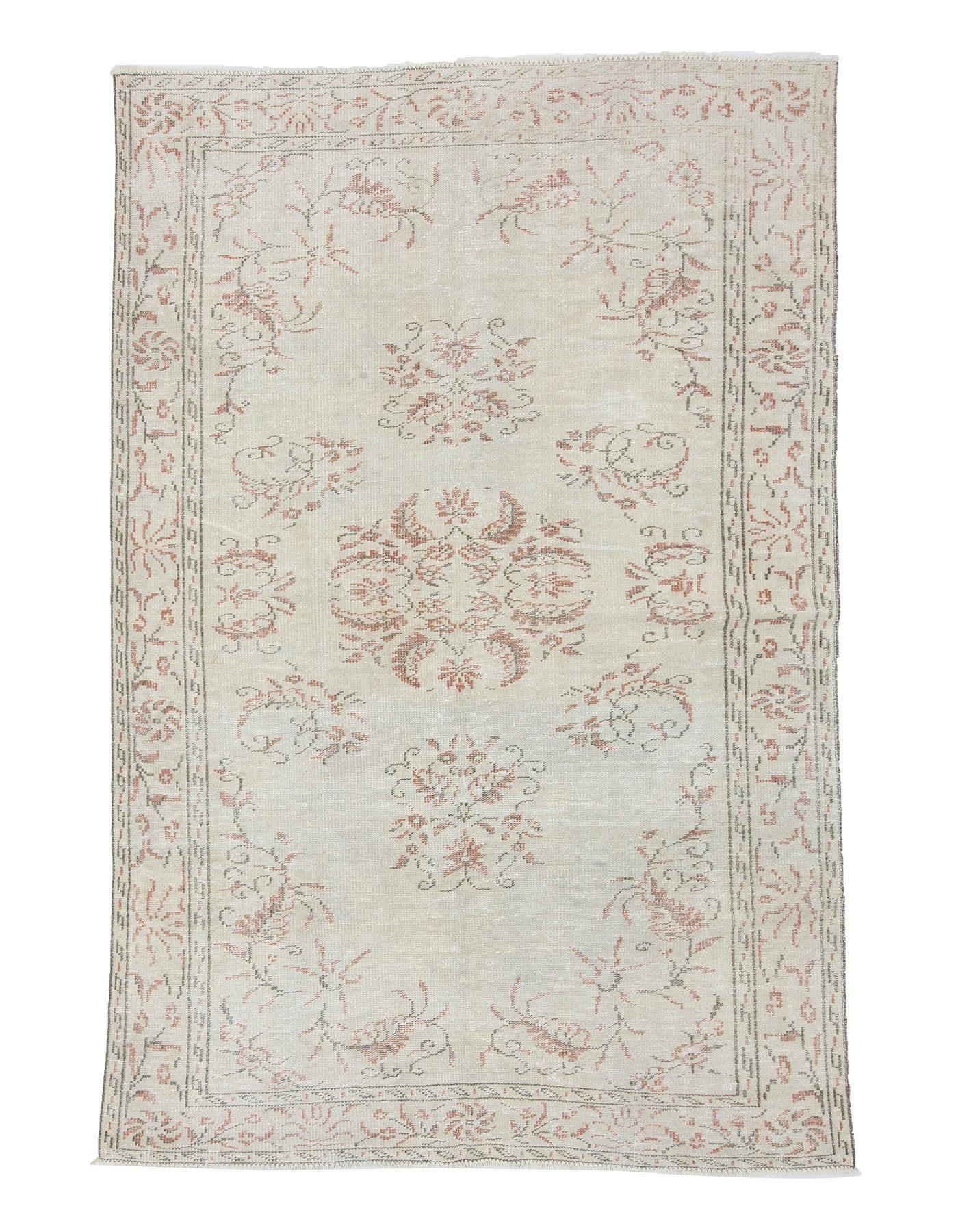 Vintage Faded Turkish Oushak Rug - 5`10'' x 8`8''