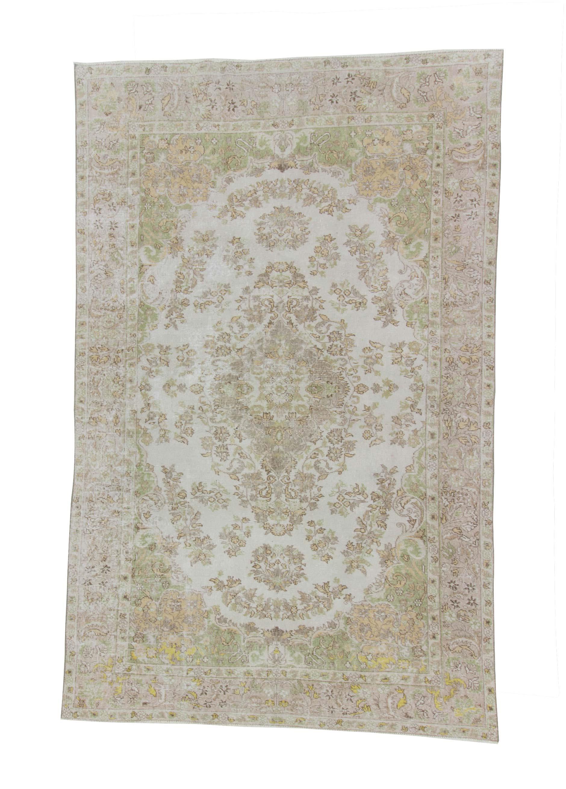 Vintage Floral Turkish Area Carpet