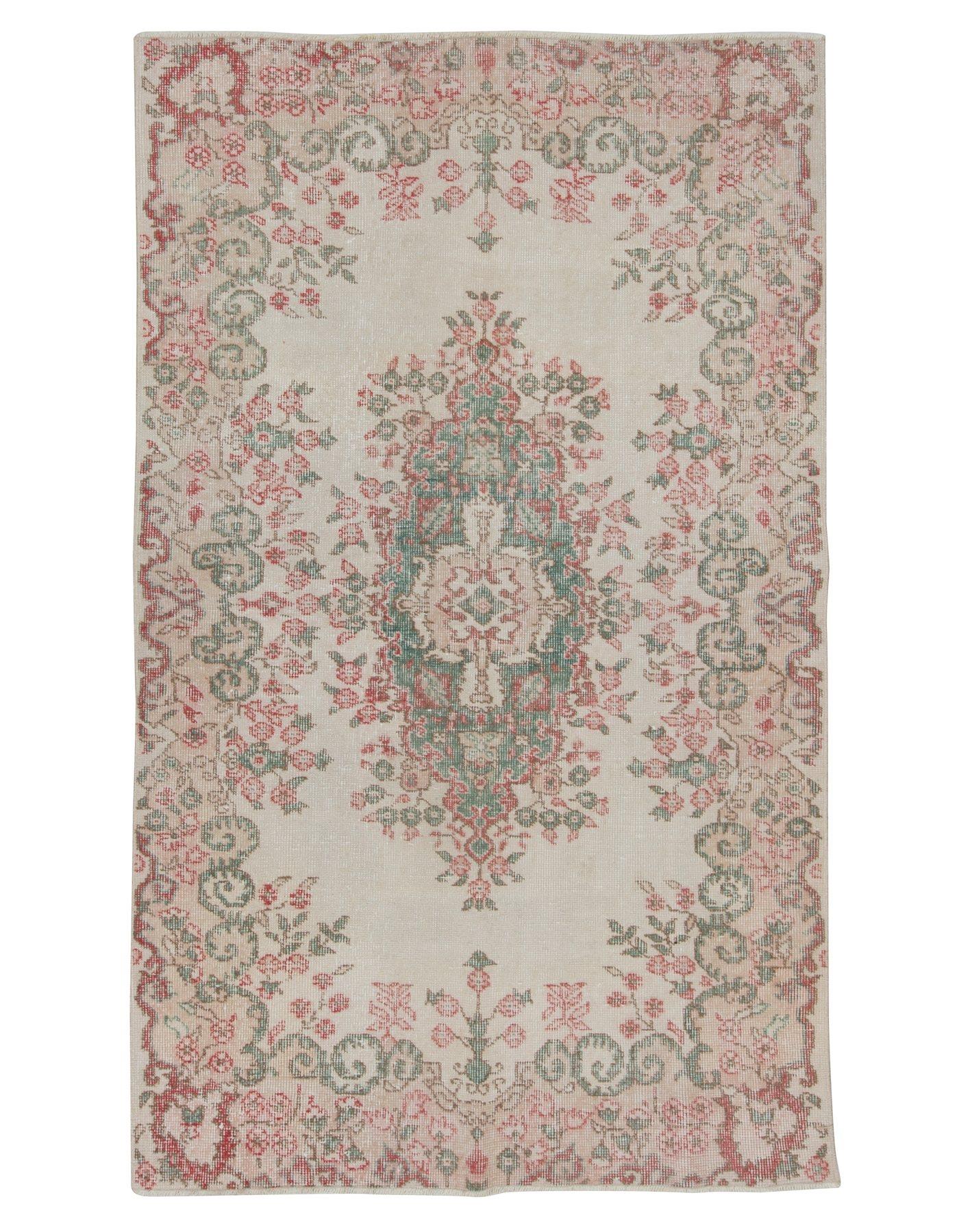 Vintage Floral Turkish Area Rug - 4`0'' x 6`7''