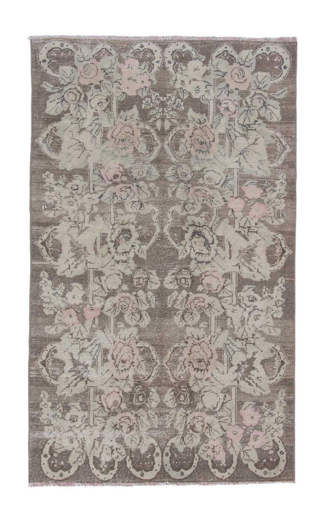 Vintage Floral Turkish Wool Rug