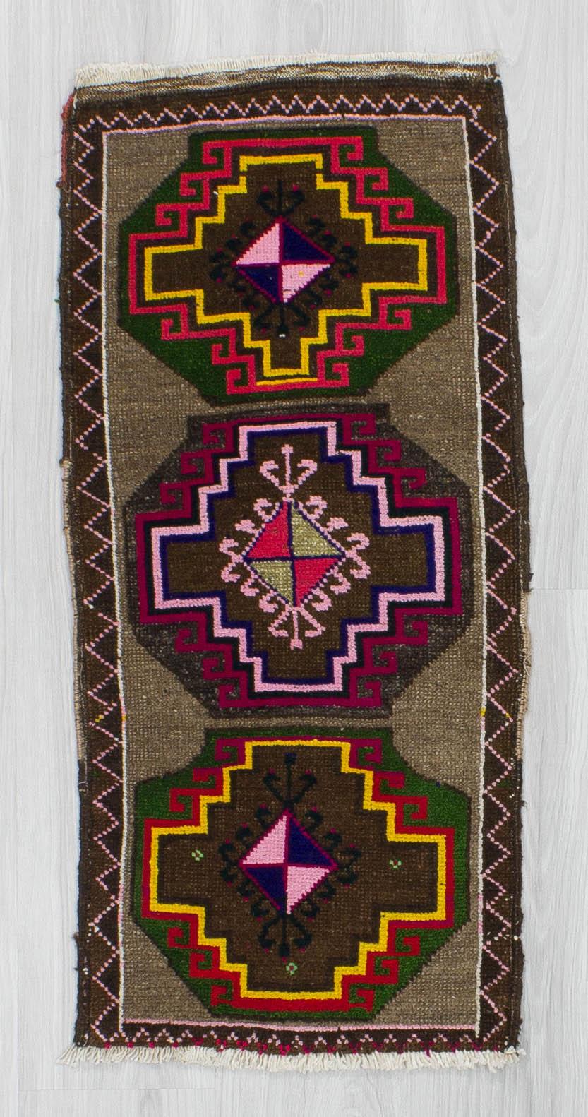 Vintage Geometric Mini Turkish Rug