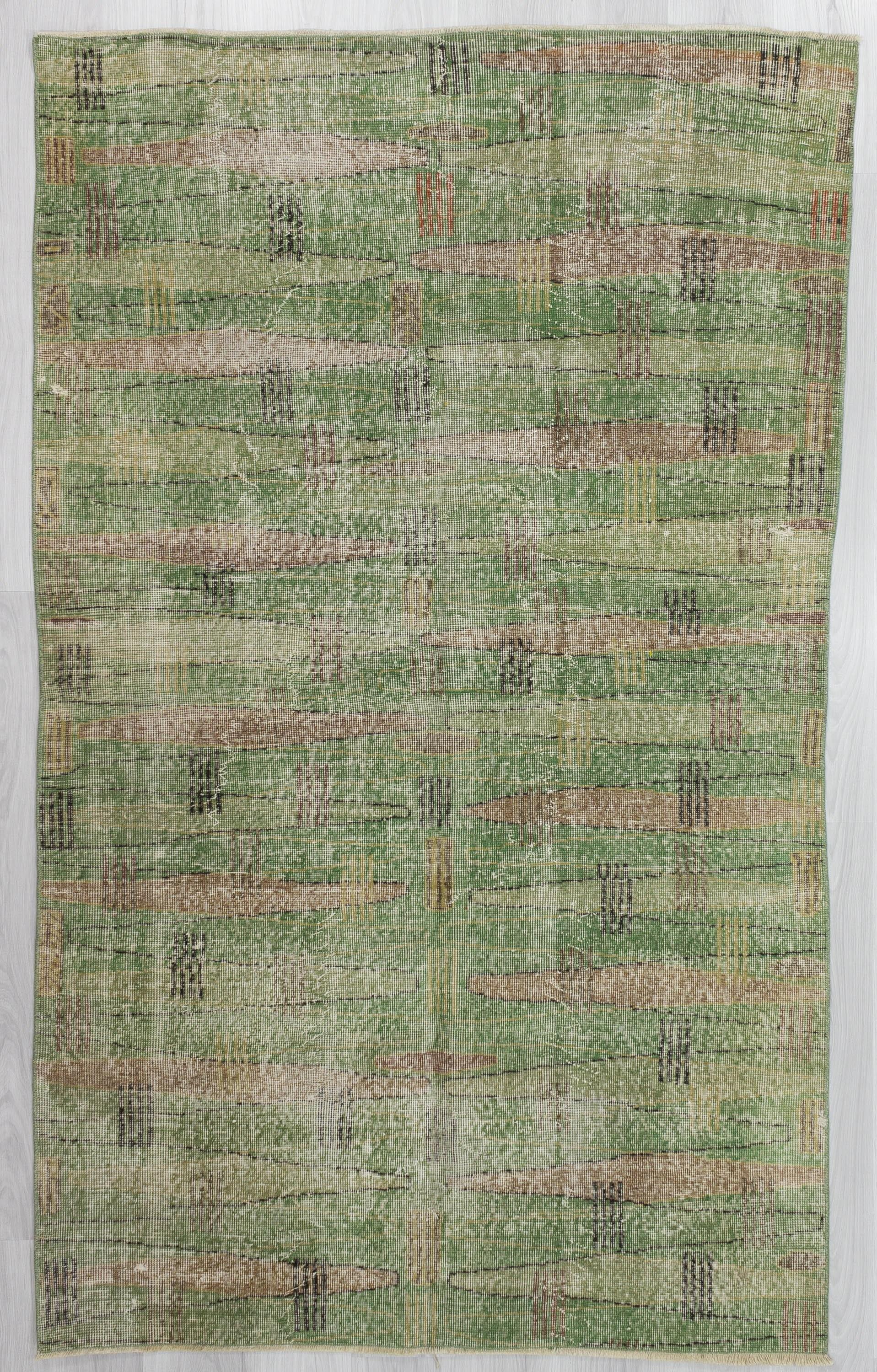 Vintage Green Oushak Rug
