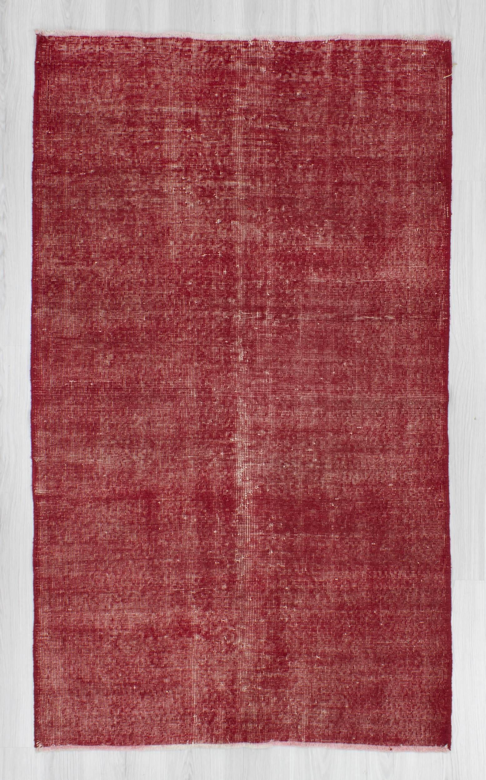 Vintage hand-knotted decorative modern red Turkish area rug