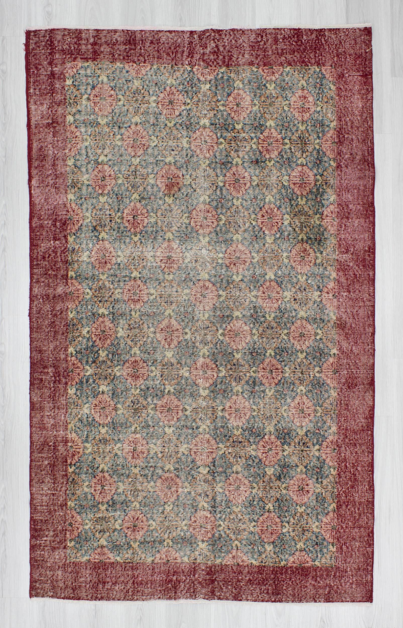 Vintage hand-knotted decorative Turkish art deco rug