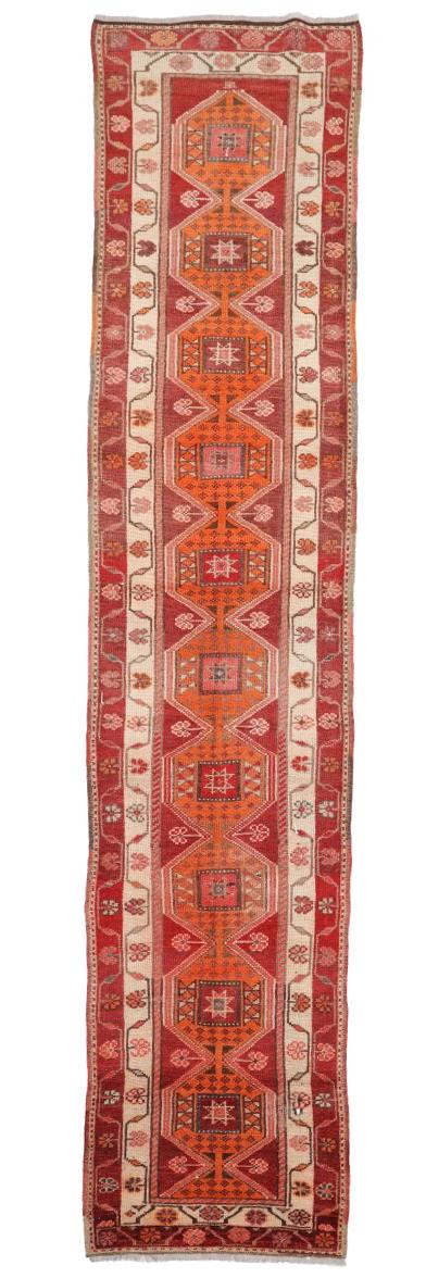 Vintage Herki Runner Rug - 2`9'' x 13`2''