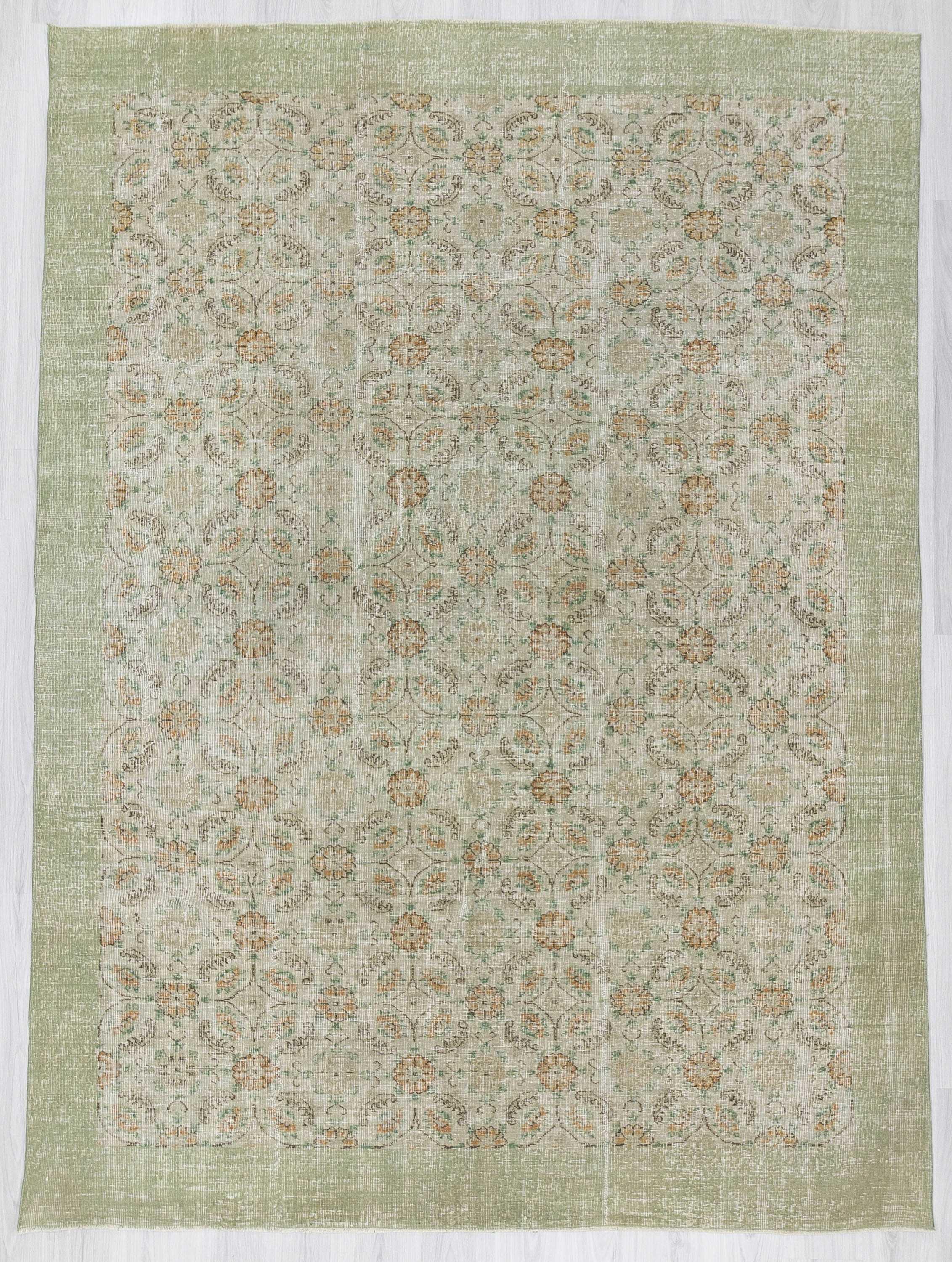 Vintage large floral Oushak rug