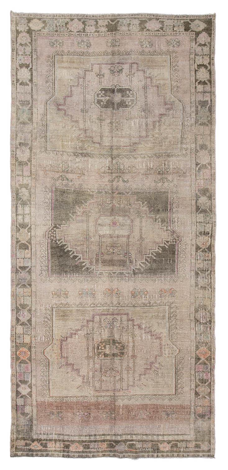 Vintage Large Turkish Kars Wool Rug - 5`9'' x 12`2''