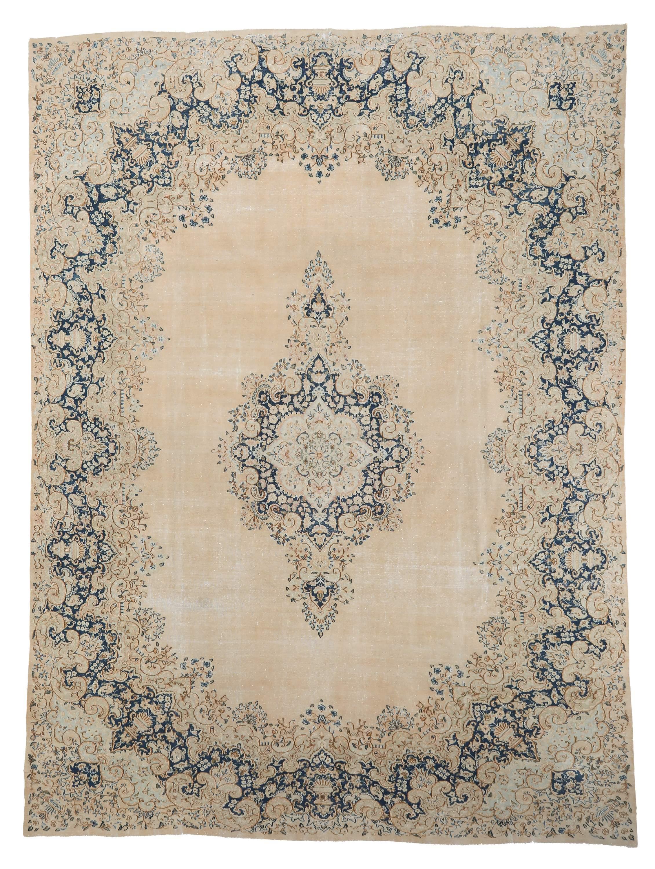 Vintage Large Washed Out Tabriz Rug - 9`7'' x 13`0''