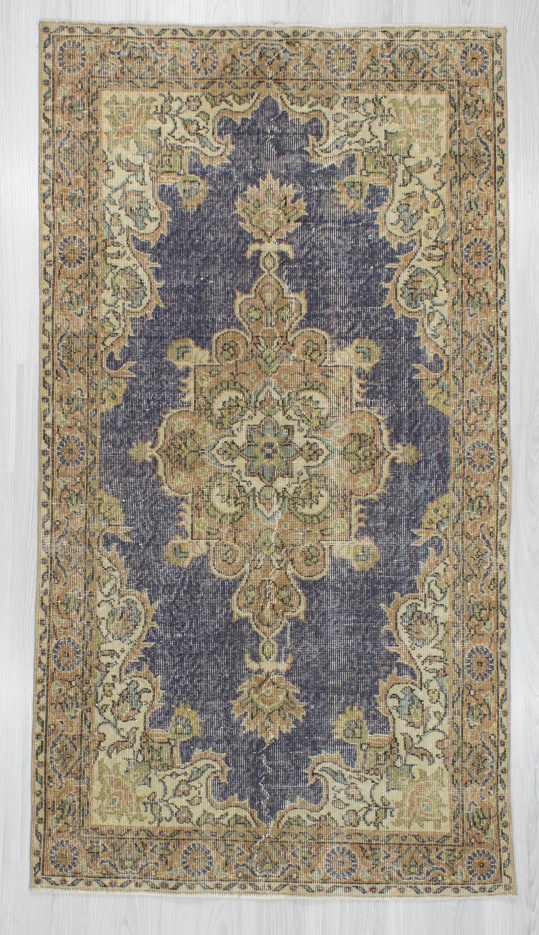 Vintage Medallion Designed Oushak Rug