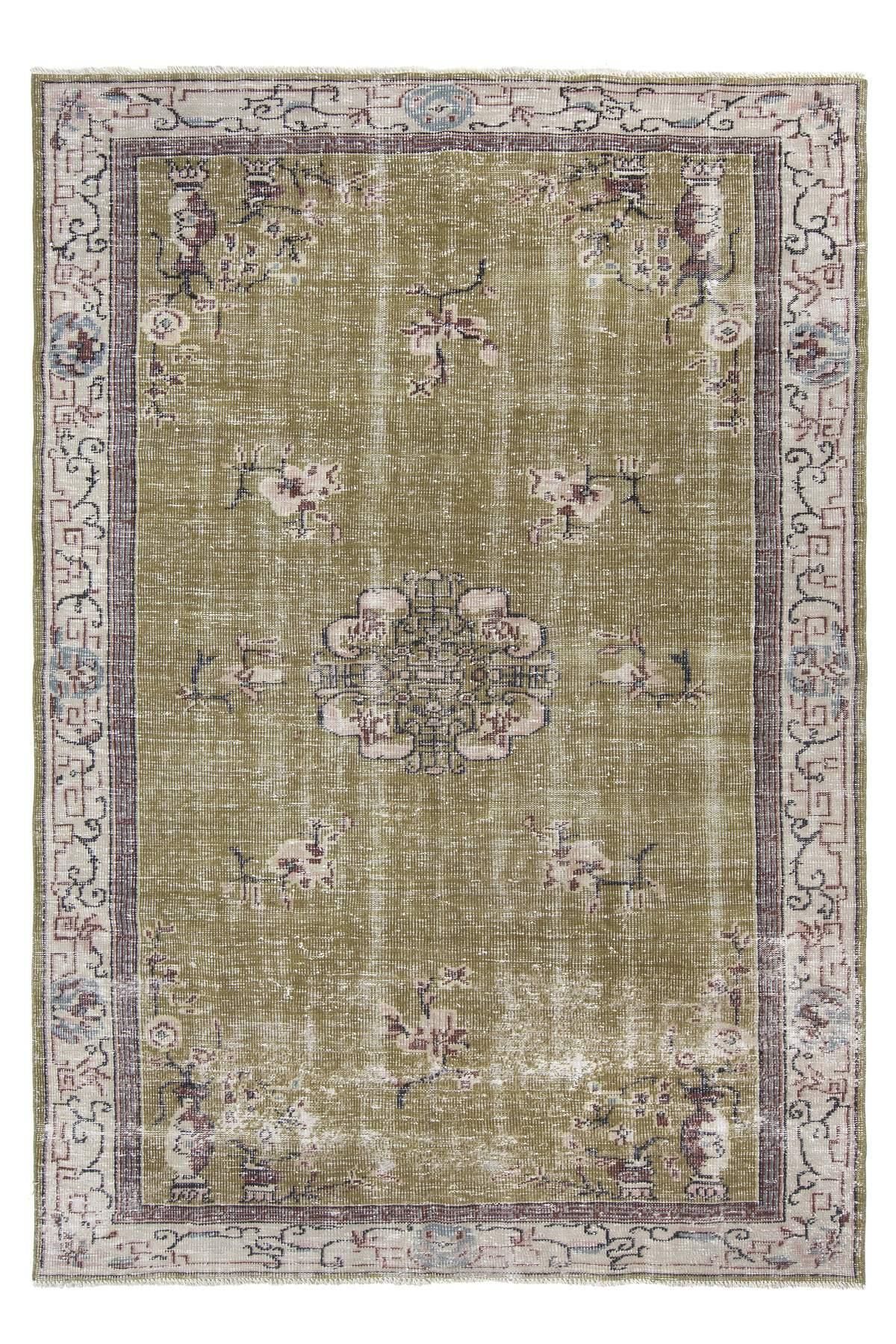 Vintage Mid-Century Turkish Oushak Rug