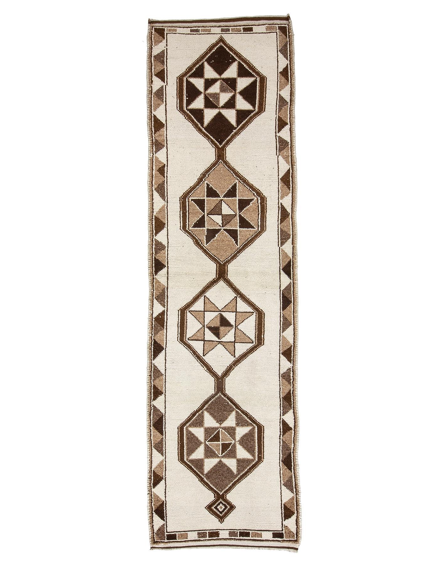 Vintage Natural Modern Herki Runner - 3`5'' x 12`6''