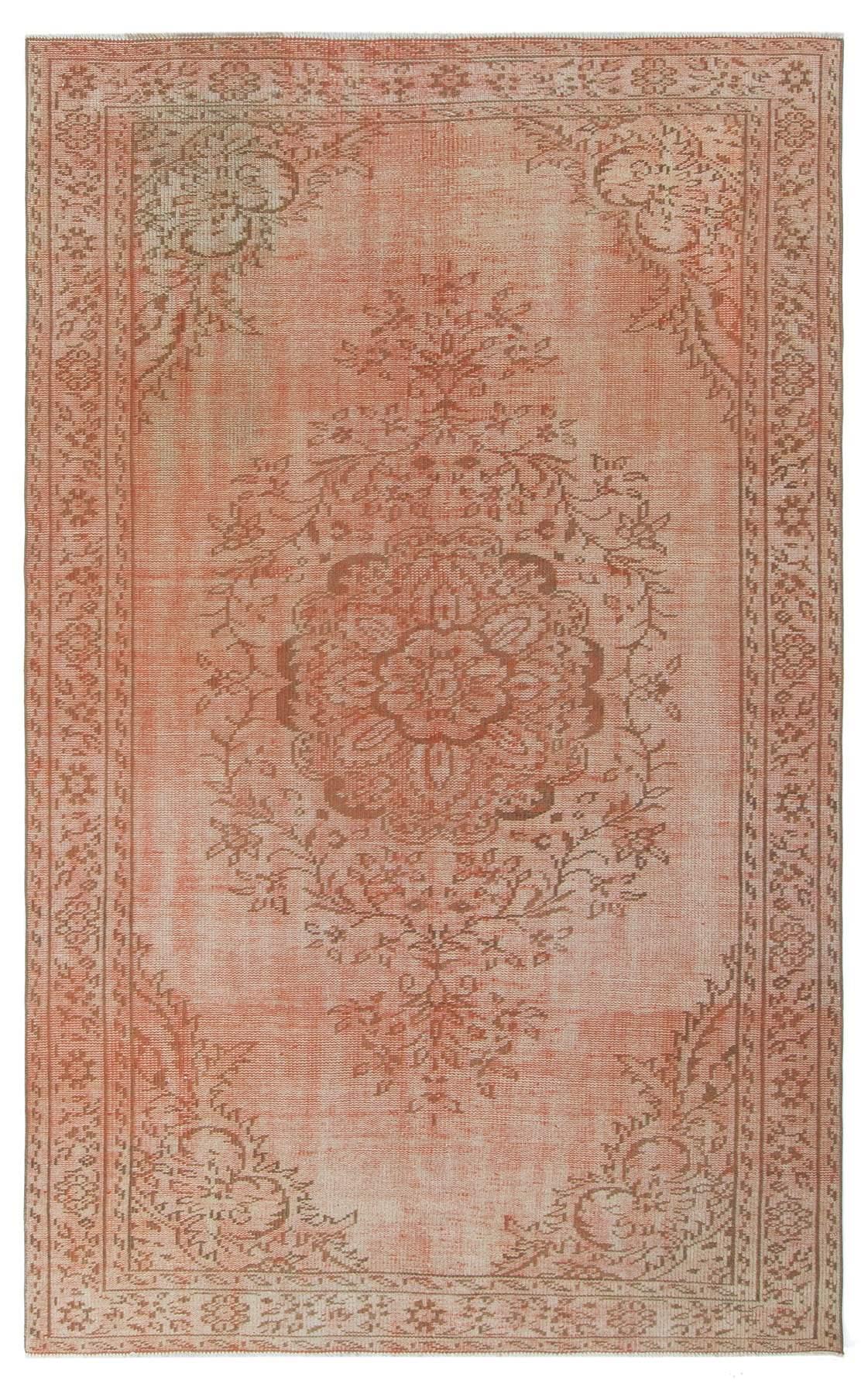 Vintage Orange Turkish Area Rug