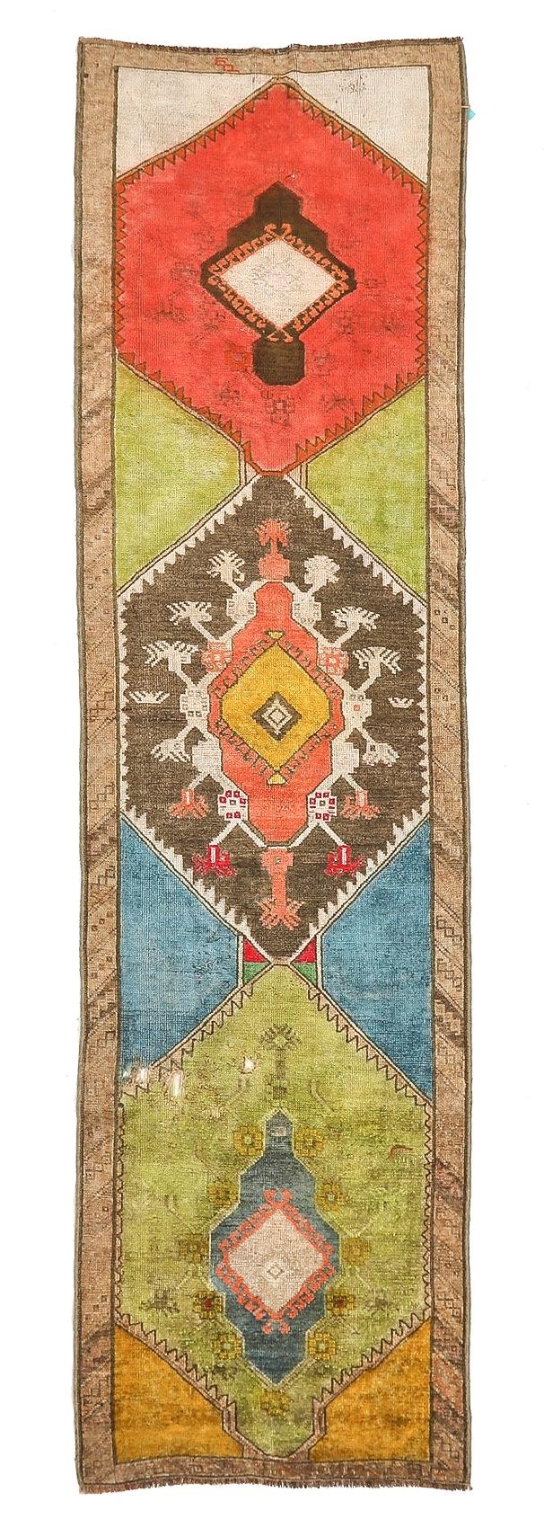 Vintage Re-Dyed Kars Wool Rug - 2`11'' x 11`6''
