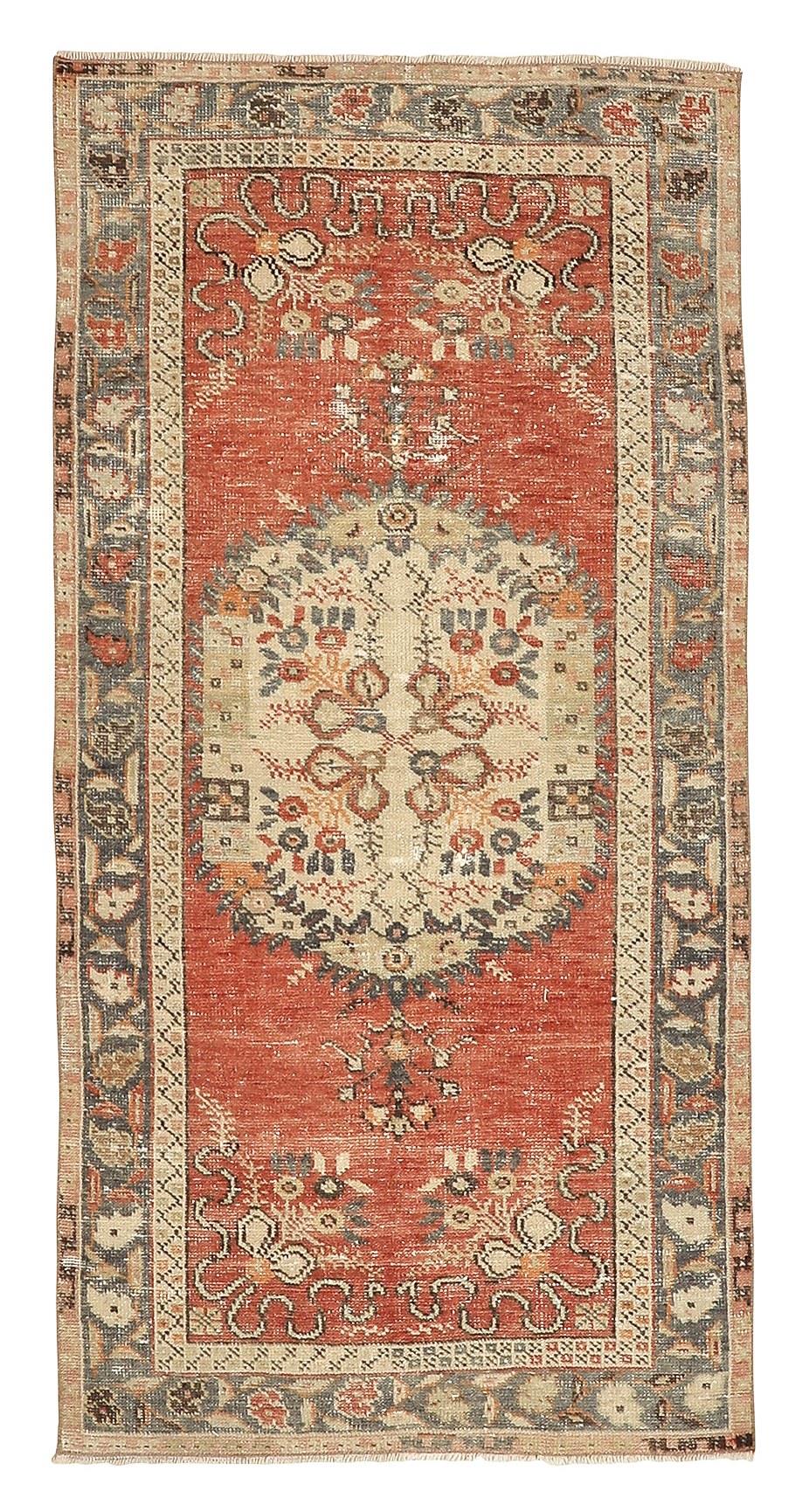 Vintage Small Turkish Oushak Rug - 3`1'' x 6`3''